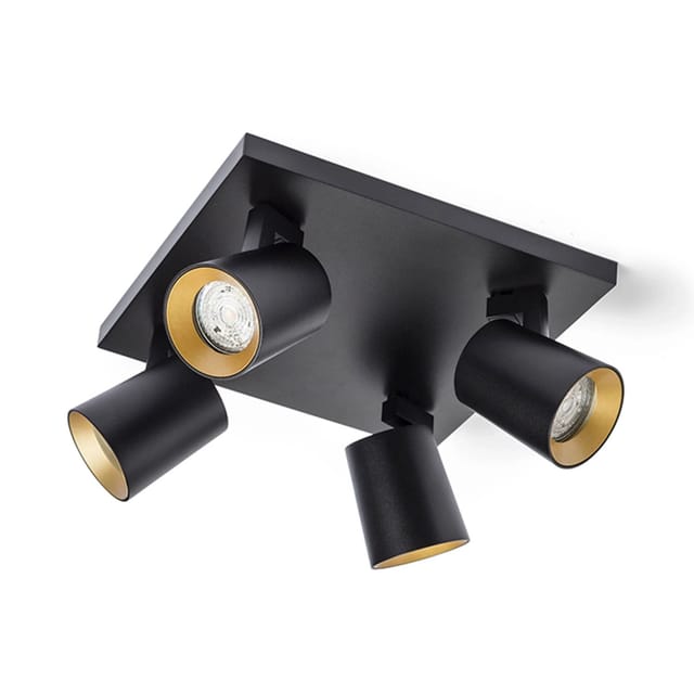 Deckenstrahler kenny iv schwarz/gold 230V GU10 4x35W