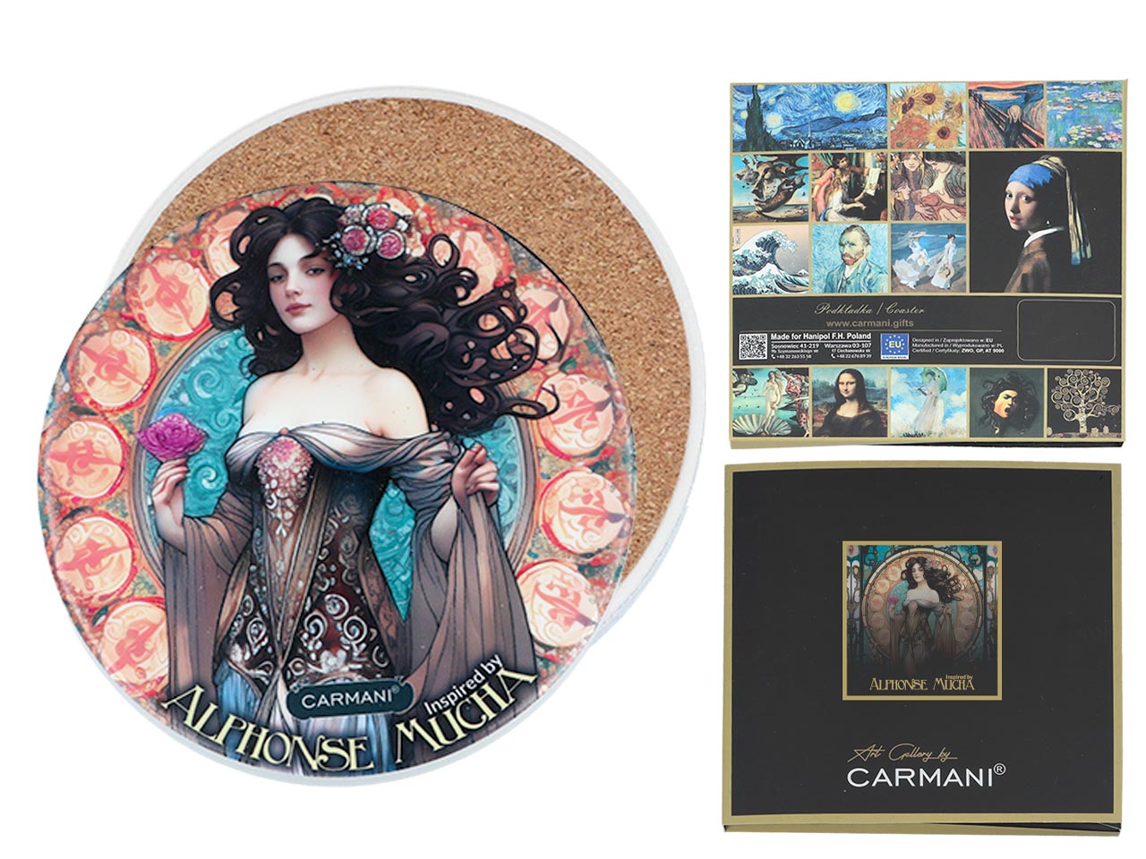Rundes Keramik-tischset Von Alfons Mucha Für Wohnzimmertisch Und Küche – Geschenkidee