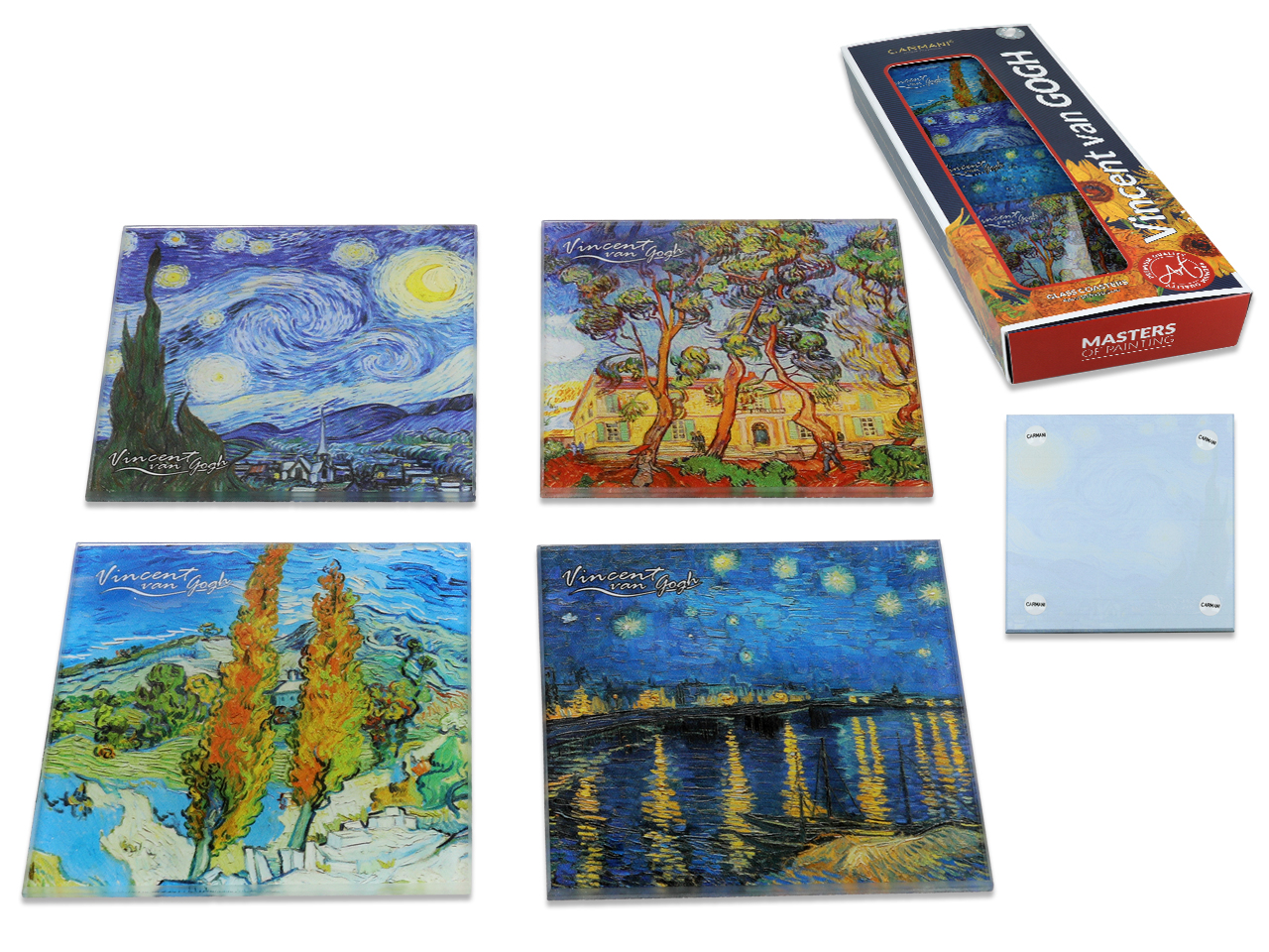 Set Mit 4 Glasuntersetzern Für Den Vincent Van Gogh Becher, Glasuntersetzer