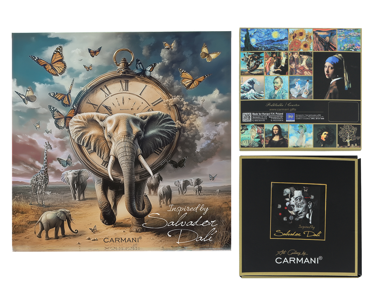Glasuntersetzer, Salvador Dalí, Für Tisch, Küche, Wohnzimmer, Geschenk