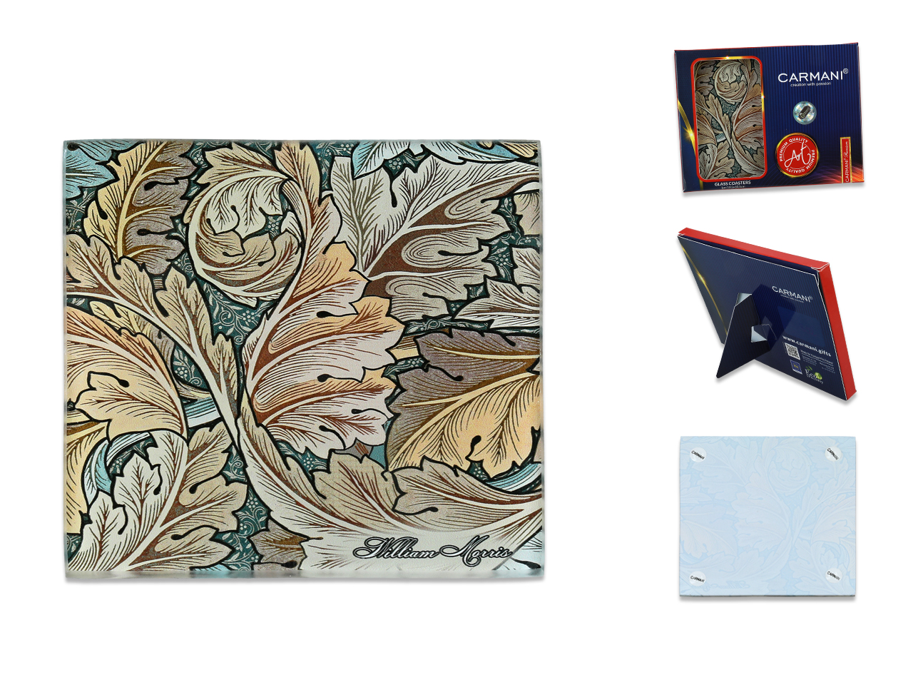 Glasuntersetzer Unter Der Tasse, William Morris Design, Glasuntersetzer-dekor