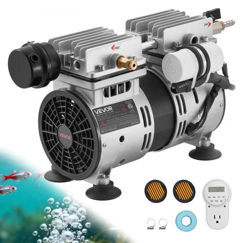 Teichbelüfter, Luftkompressor 590 W, Nenndrehzahl 1400 U/min, Teichbelüftungspumpe, Max. Druck 0,3 Mpa, Einstelltemperatur -5 °c Bis 40 °c, Inkl. Timer, Ideal Für Teich, Wassergarten