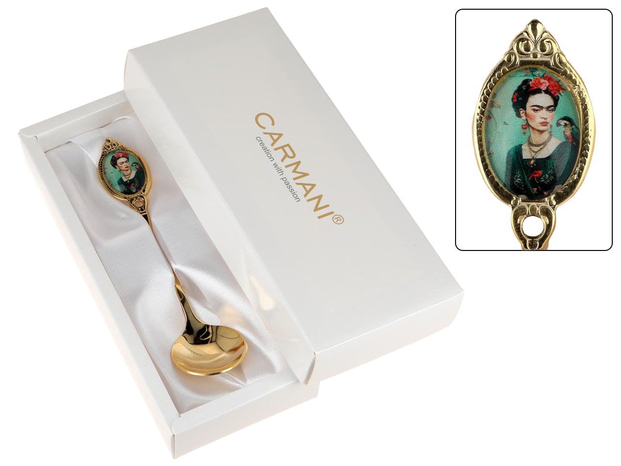 Zuckerlöffel Aus Metall, Dekorativ, Frida Kahlo-blumenmotiv, Kunstgeschenk