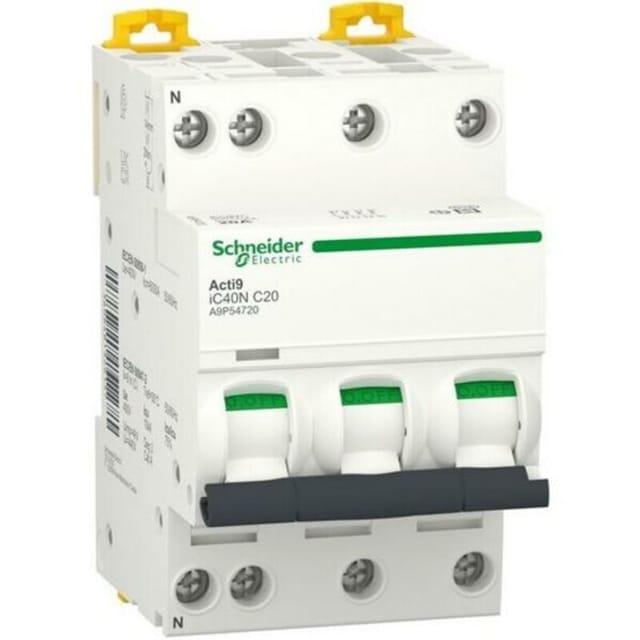 Schneider Electric - leitungsschutzschalter acti9 ic40 3p+n 20a 6000a - a9p54720