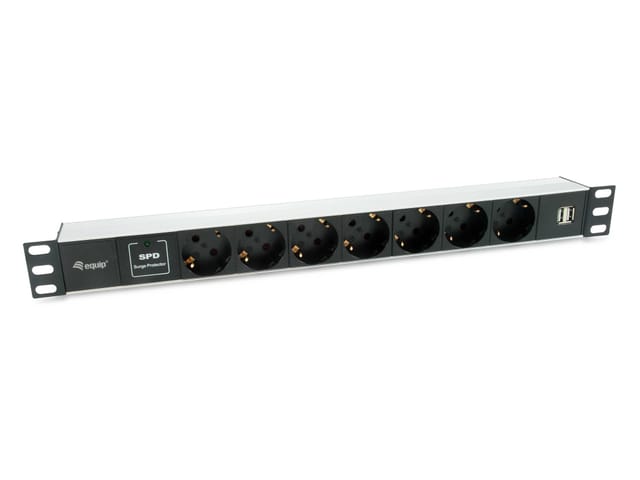 Equip Steckdosenleiste 19(1HE)7fach Schuko16A,1,8m Kabl. si (333315)