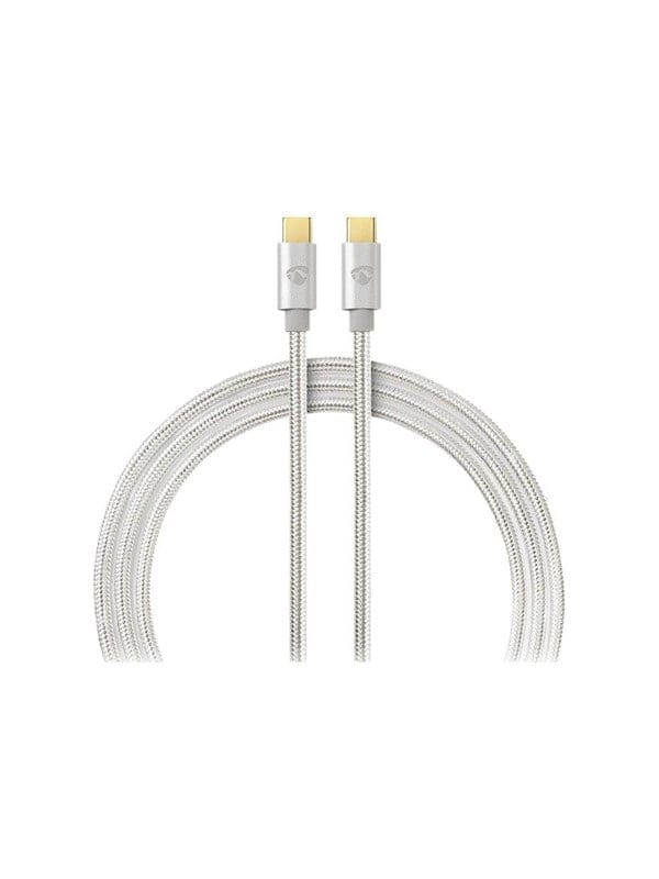 Usb kabel usb 32 gen 2 usb c male usb c male 100 w 4k60hz 10 gbps vergoldet 100 m rund geflochten nylon aluminium box mit abgedecktem fenster