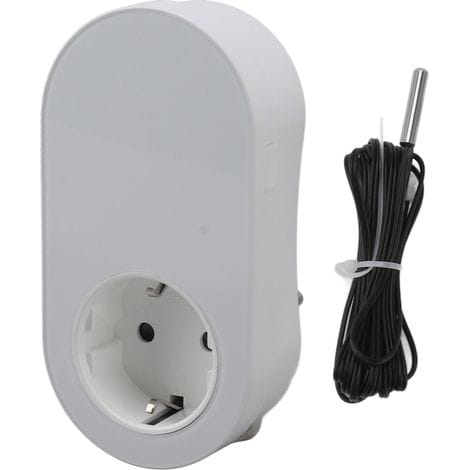 Intelligenter Wlan-thermostatstecker 16a, Automatisch Einstellbar, Drahtloser Temperaturregler, Für Zuhause, Weiß.