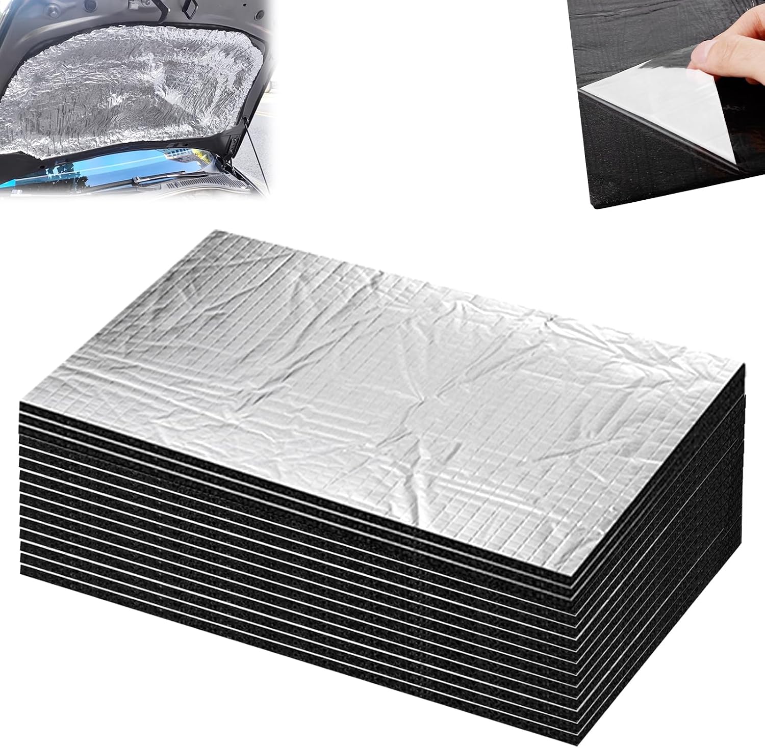 Schalldämmmatte: 15 Stück 400 X 250 X 10 Mm Schalldämmung, Schall- Und Wärmeisolierende Matte Für Autos, Wasserdicht, Feuerfest, Für Tür, Motor, Fenster