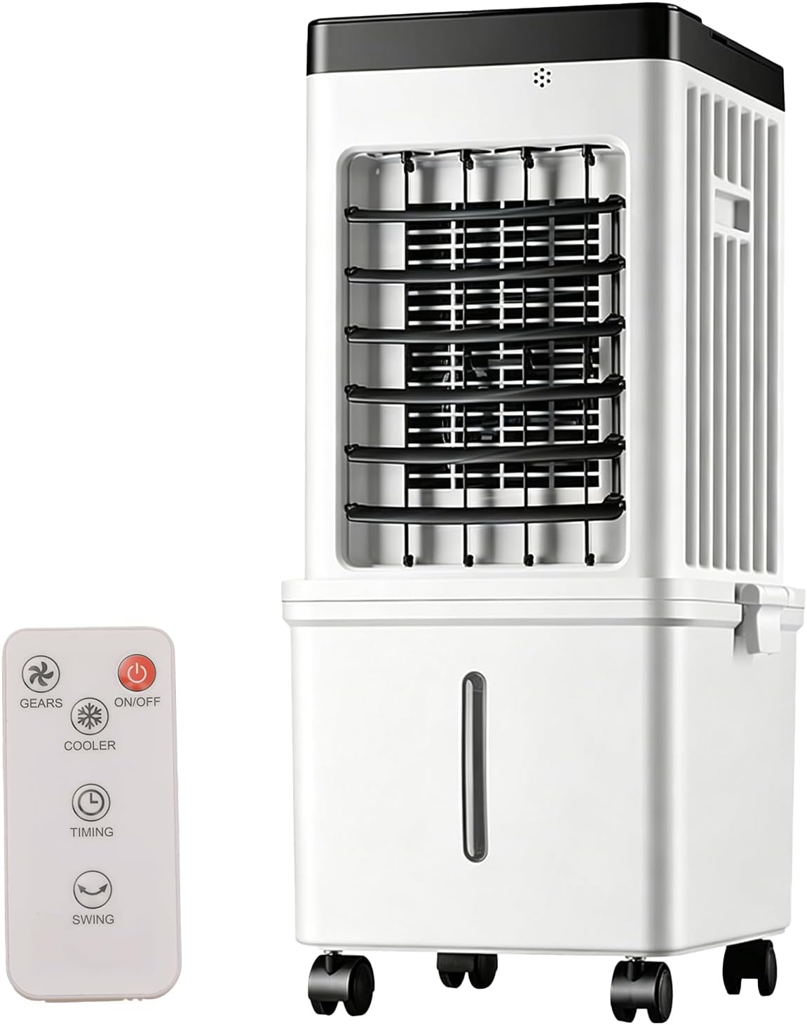 3-in-1 Ventilator Und Luftbefeuchter Mit Fernbedienung, Tragbare Wasserkühlung Mit 15 L Fassungsvermögen – 3 Geschwindigkeitsstufen Und 3 Windmodi – 120° Schwenkbar Und 7,5-stunden-timer – Kompakte Kü