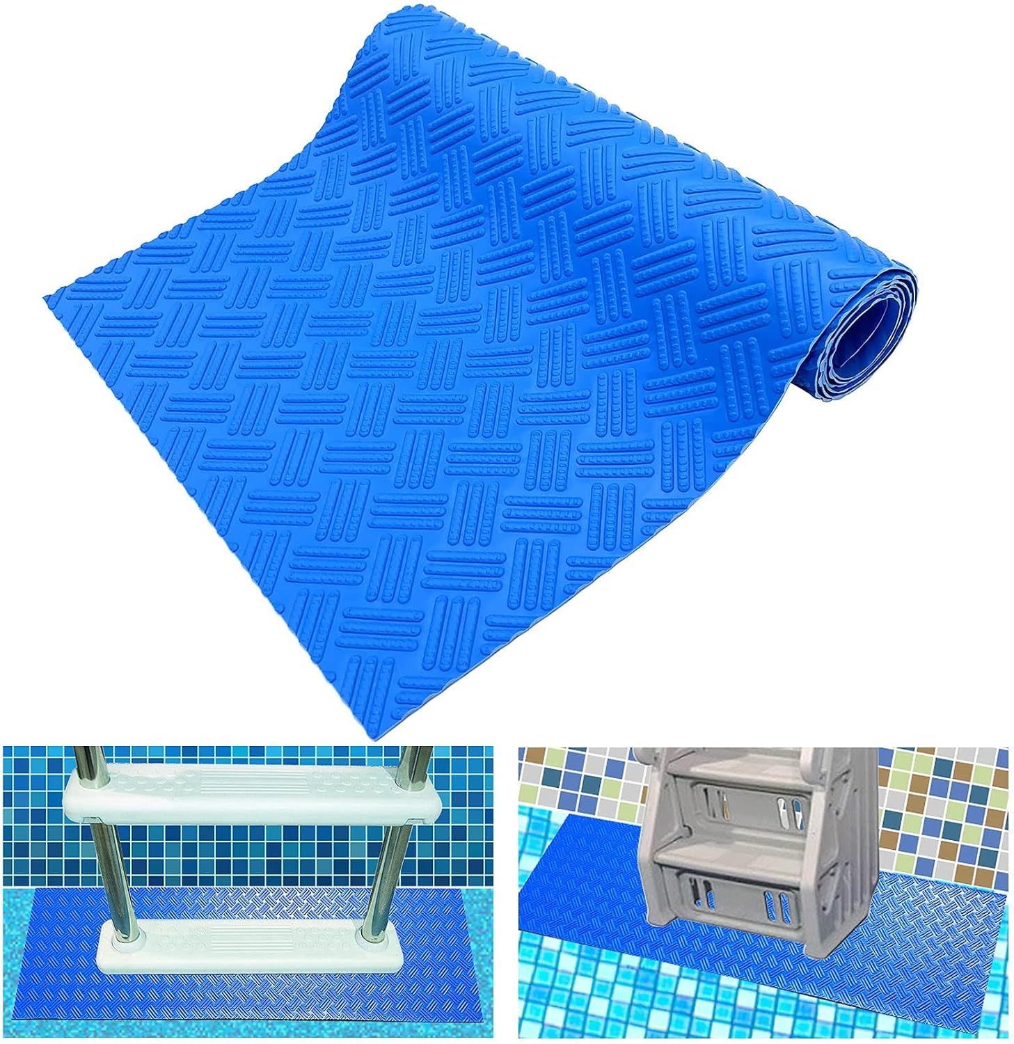 Rutschfeste Matten Für Poolleiter, Leiternmatten Für Aufstellpools, 90 X 23 Cm