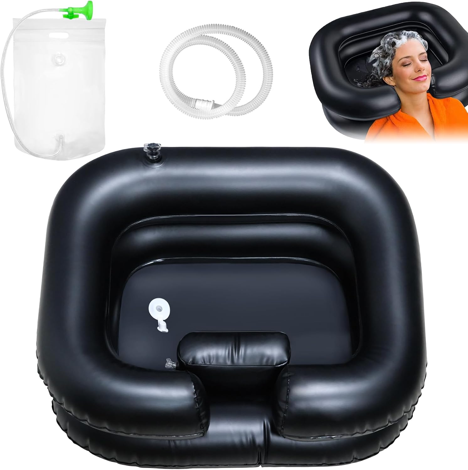 Aufblasbares Haarwaschbecken, Aufblasbares Waschbecken Zum Waschen, Aufblasbares Shampoo-becken, Duschsystem Für Das Bett, Großes Aufblasbares Waschbecken, Tragbares Aufblasbares Waschbecken, Haare Mi
