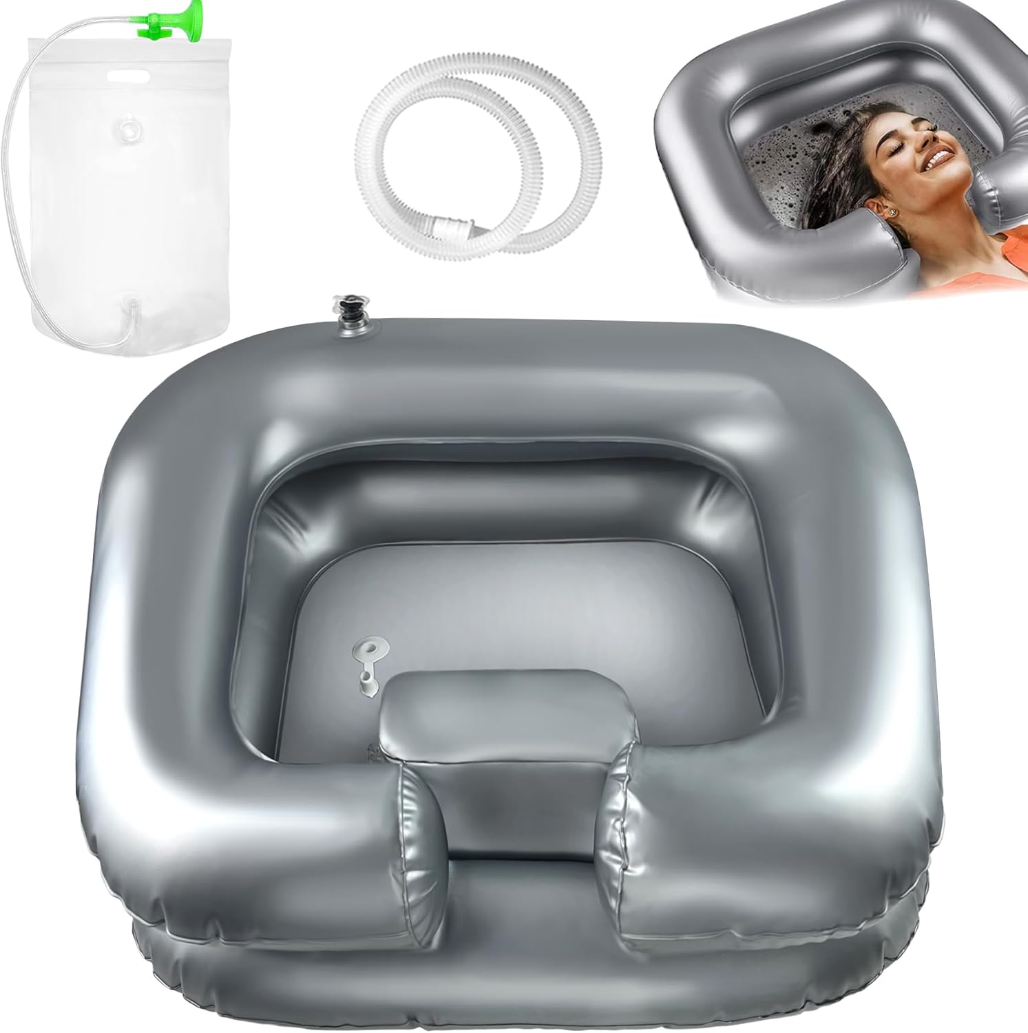 Aufblasbares Haarwaschbecken, Aufblasbares Waschbecken Zum Haare Waschen, Aufblasbare Shampoo-wanne, Bettduschsystem, Großes Aufblasbares Waschbecken, Tragbares Aufblasbares Waschbecken, Haarsystem Mi