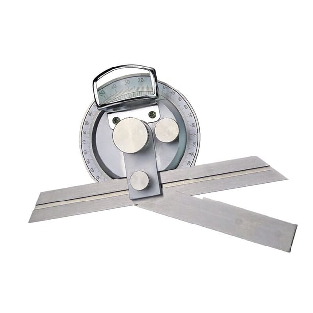 MIB - Univ.-Winkelmesser inox matt. parallaxfreie Abl. mit Lupe und Feineinstellung 150 mm