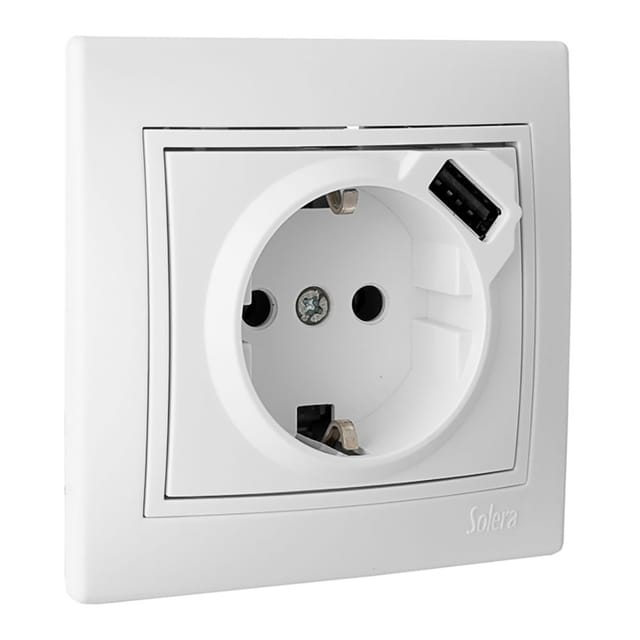 Solera ERP60USB-U Sockel de Stecker, 50 W, 250 V, Weiß