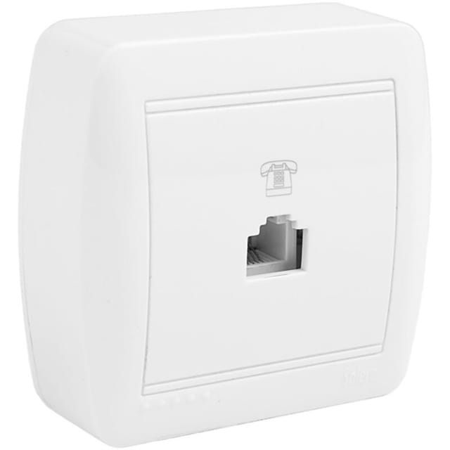 TJ11 Telefonbuchse (4-polig), 74 x 72 x 28 mm E3/42990 Platte