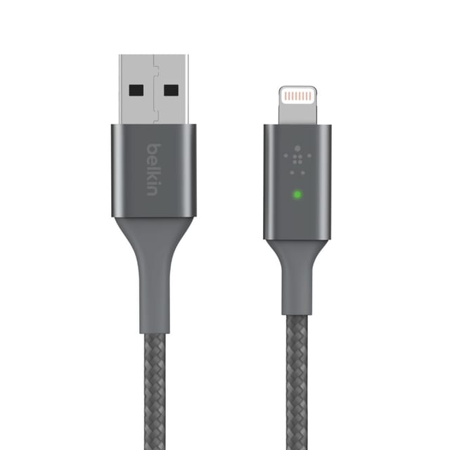 Belkin Smart LED Kabel grau 1,2m USB-A / Lightning CAA007bt04GR Kabel und Adapter -Computer-