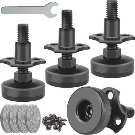 Schwere Möbel-gleitfüße, 4er-pack Mit 3/8"-16 Gewinde, Verstellbare Möbelfüße, Höhenverstellbare Tischfüße Für Tisch/stuhl/sofa/schreibtisch/schrank/werkbank, Belastbar Bis 1320 Lbs – Schwarz
