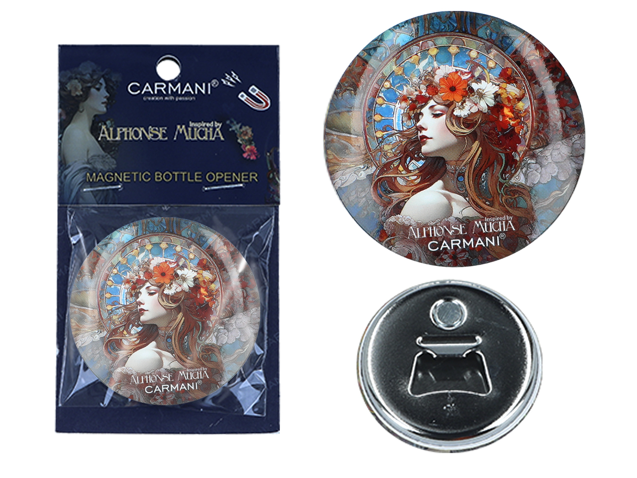 Flaschenöffner-kühlschrankmagnet, Gemälde Von Carmani Alfons Mucha