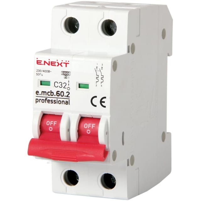 E.NEXT p042020 Leitungsschutzschalter Sicherung PRO 2P C 32A 6kA 230/400V AC