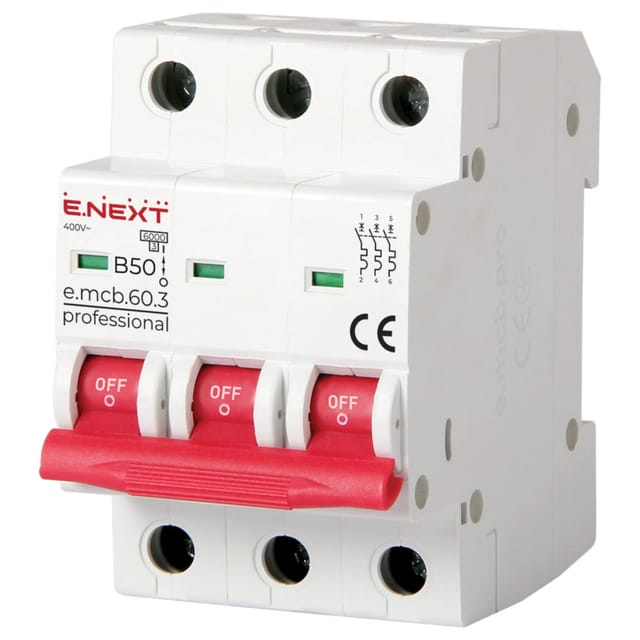 E.NEXT p041031 Sicherungsautomat PRO 3P B 50A 6kA 230/400V AC