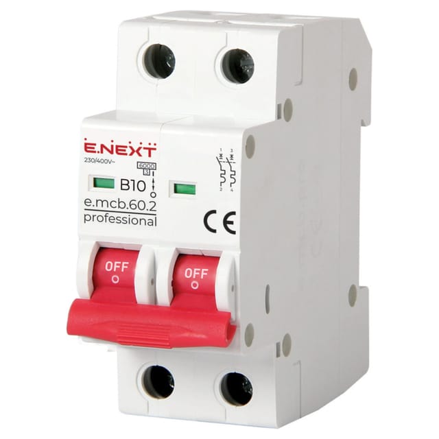 E.NEXT p041016 Sicherungsautomat PRO 2P B 10A 6kA 230/400V AC