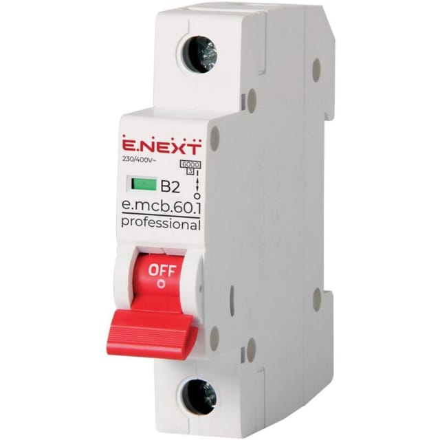 E.NEXT p041002 Leitungsschutzschalter Sicherung PRO 1P B 2A 6kA 230/400V AC