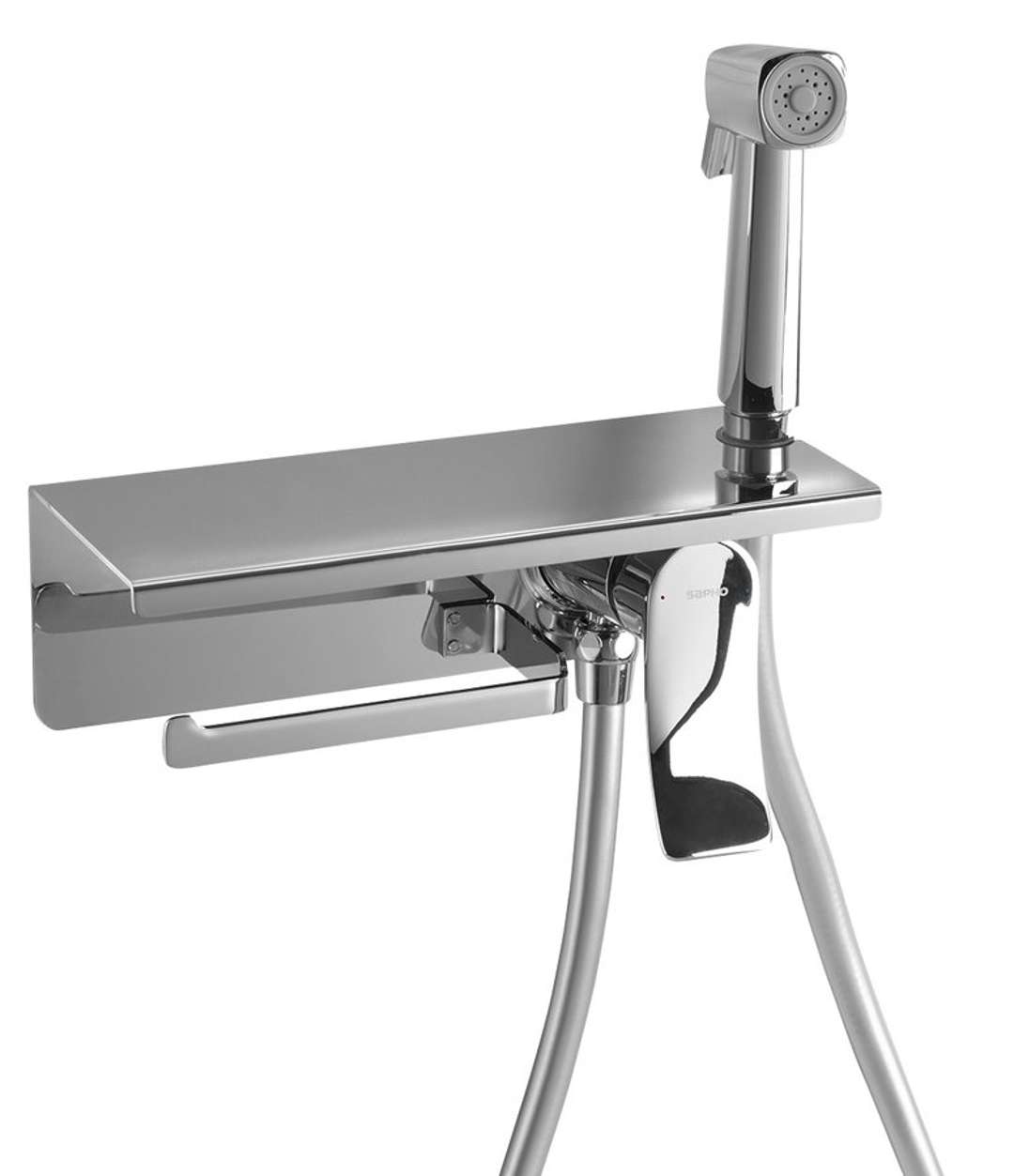 Sapho - Unterputz-bidetarmatur Mit Stop-dusche Und Toilettenpapierhalter, Chrom Tj040