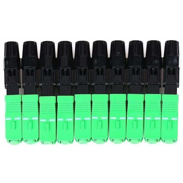 Packung mit 10 APC SC Glasfaser-Schnellverbindern, Singlemode-Glasfaserstecker, werkzeuglose FTTH-Verbindung