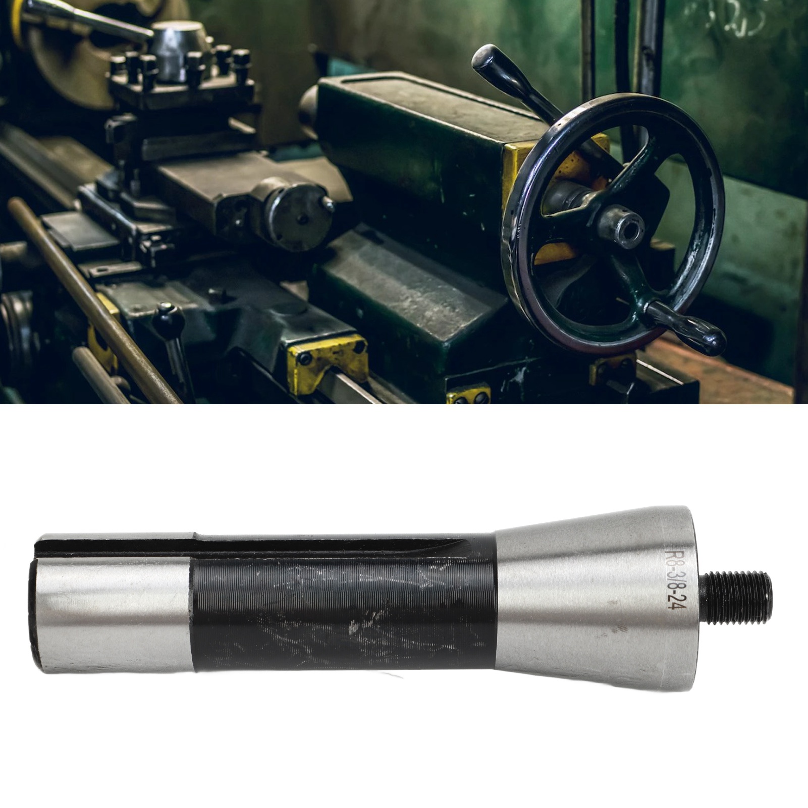 3/8"-24 Gewindebohrwerkzeug-montageadapter, R8 Schaft, Gehärtete Bohrfutterspindel, Bohrwerkzeughalter, Pleuelstange