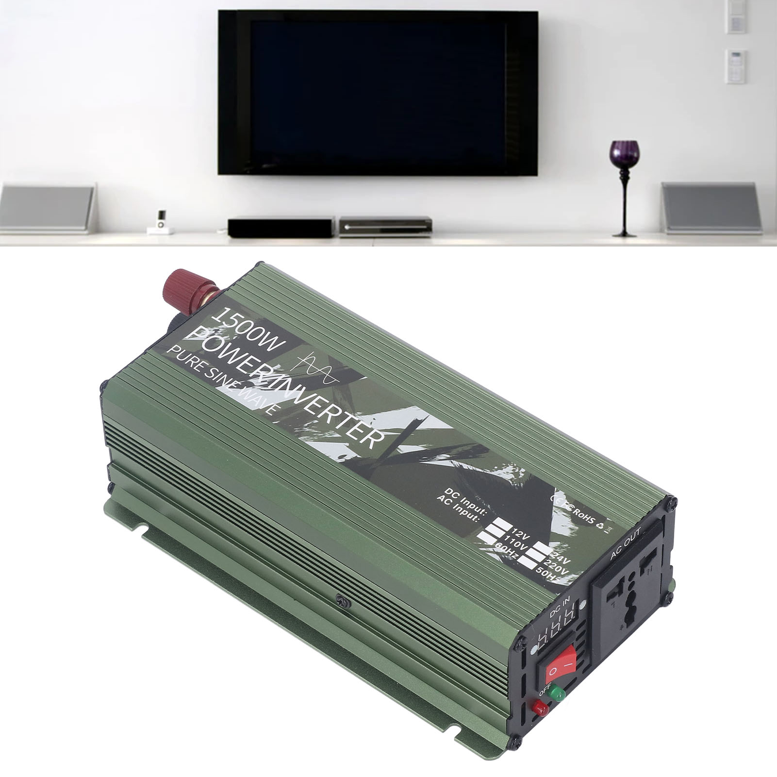 1500-w-sinus-wechselrichter, Solarwechselrichter Für Den Außenbereich/fahrzeugmontage, 12-v-dc-zu-220-v-ac-wandler Mit Lüfter