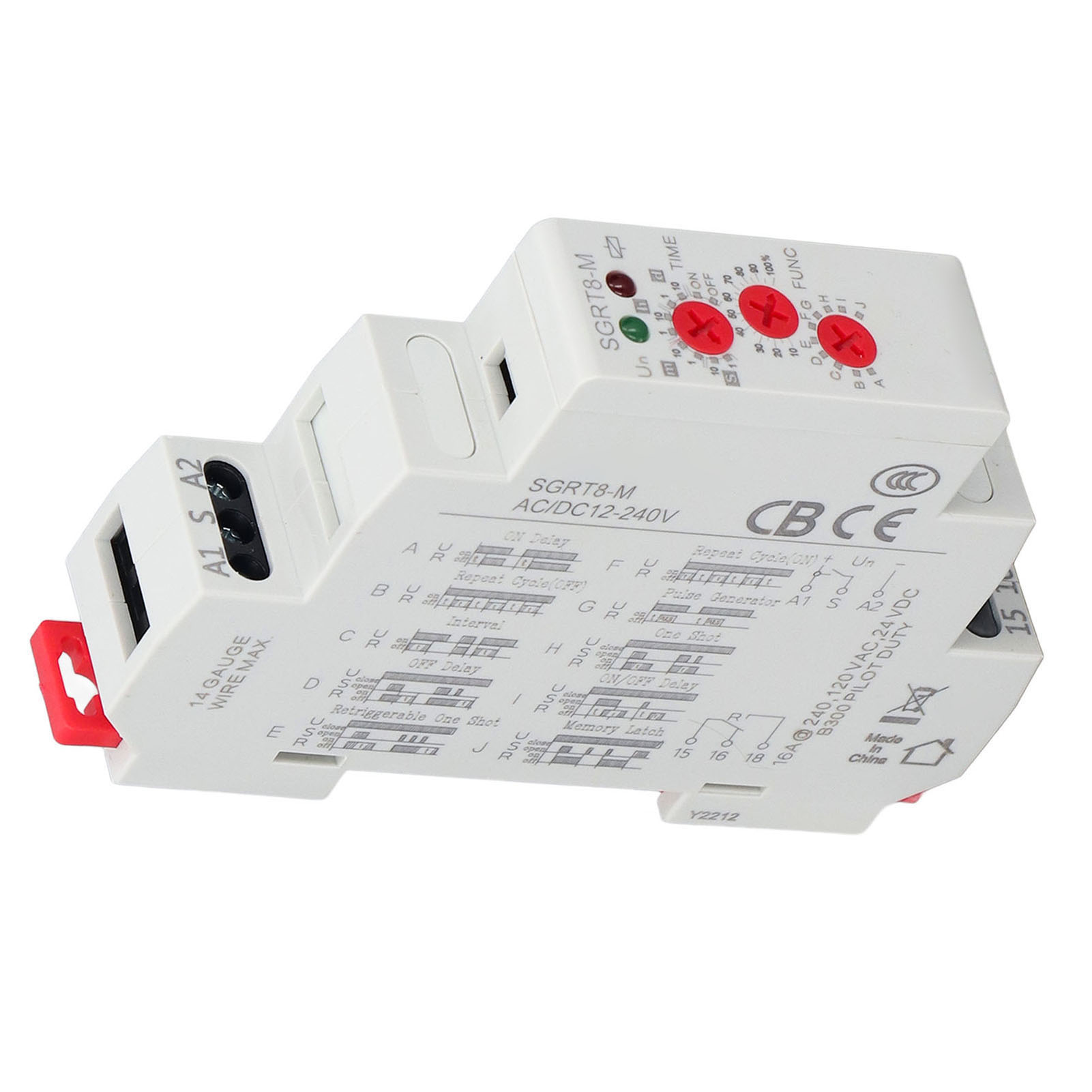 Miniatur-zwischenschienenrelais Sgrt8-m 5 A/16 A, Hilfsrelais 12–240 V Ac/dc