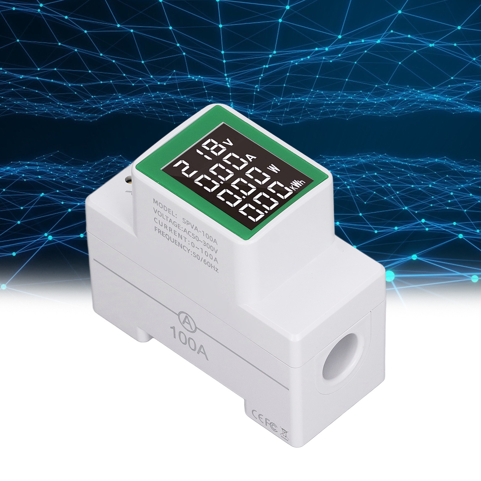 Einphasen-digital-energiezähler, Multifunktions-energiezähler Mit Digitaler Wechselstromanzeige, Voltmeter Und Amperemeter, 50–300 V / 0–100 A Wechselstromprüfer, Wattmeter