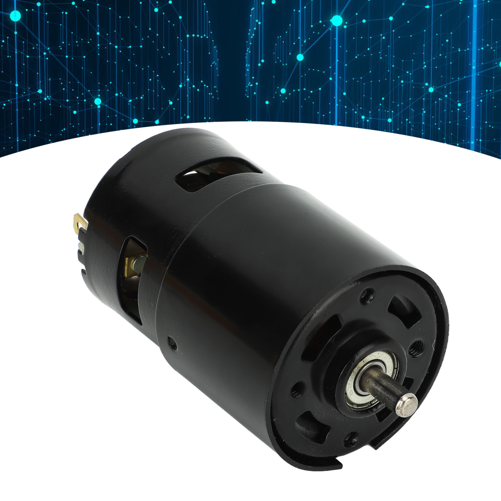 Schwarzer Gleichstrommotor Mit Runder Welle 775, 12 V, 12.000 U/min, Kugellager, Hochgeschwindigkeits- Und Hochdrehmomentmotor.