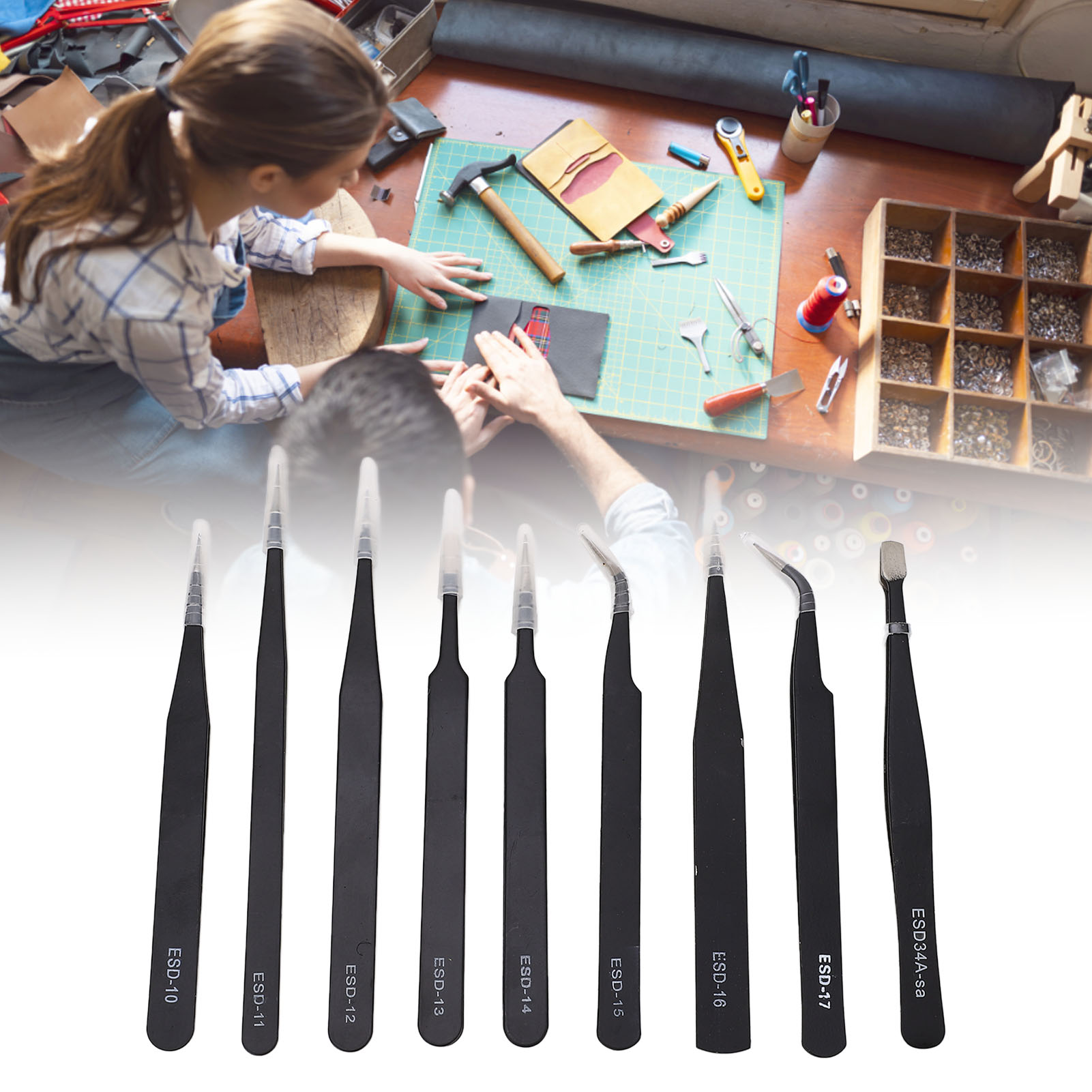 Reparaturwerkzeugset Inklusive 9 Antistatischer Zangen
