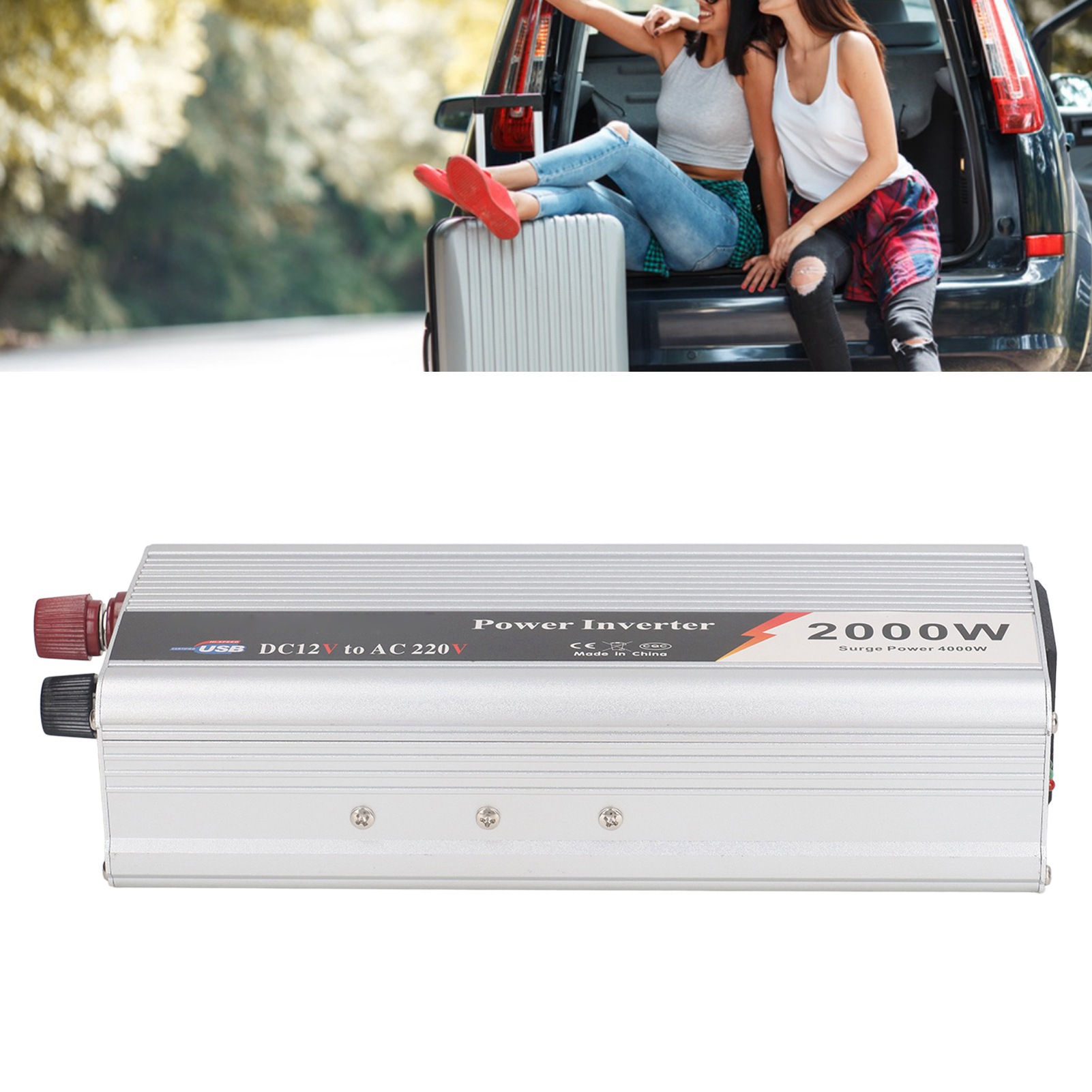 2000-w-kfz-wechselrichter, 12 V Gleichstrom Auf 220–230 V Wechselstrom Mit 5-v-usb-ausgang