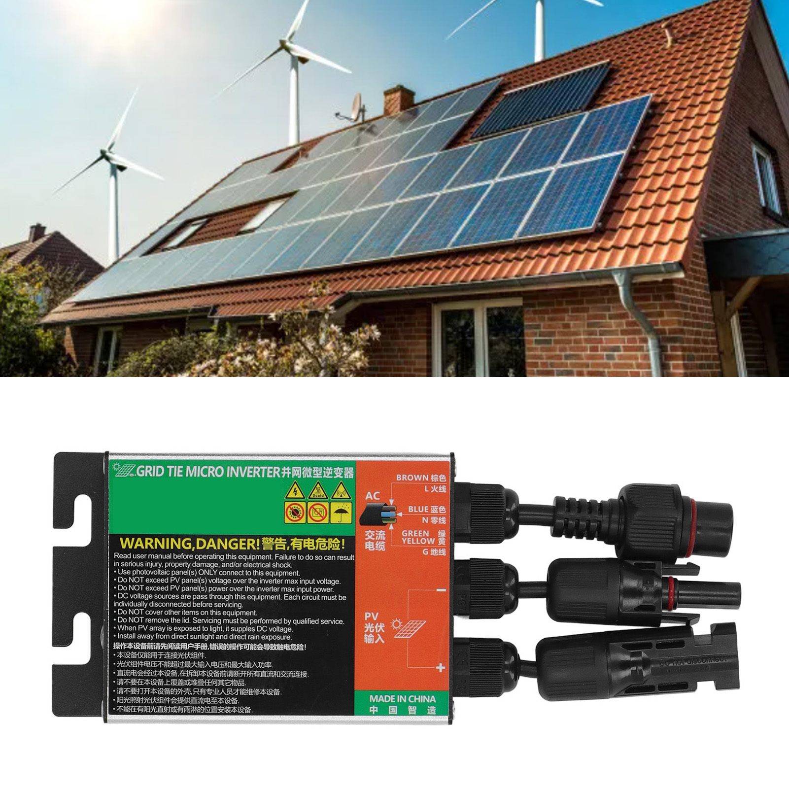 Ac230v Microgrid-solarwechselrichter, Netzgekoppelter Mppt-wechselrichter, Reiner Sinus-wechselrichter, 260w
