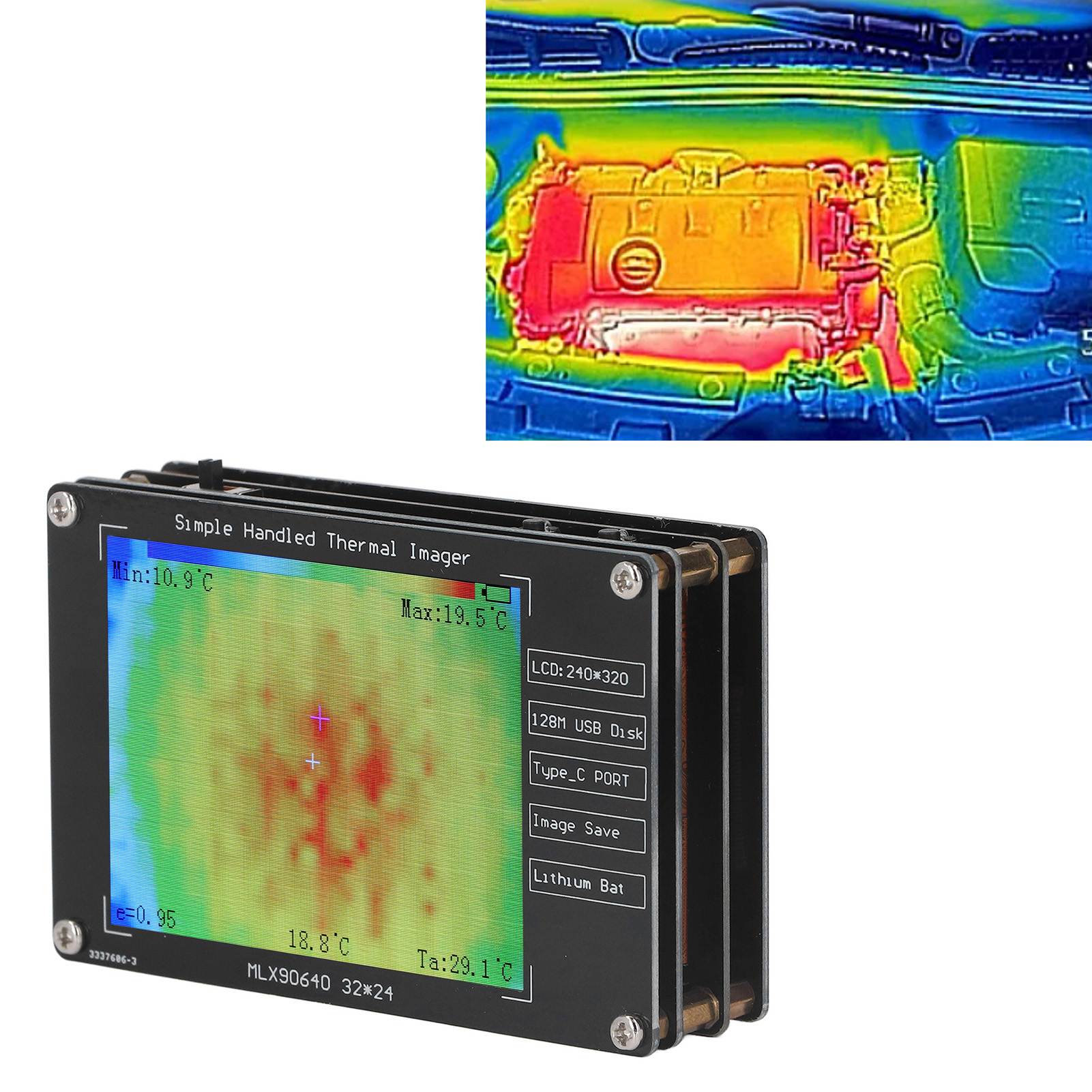 Selbstbau Einer Digitalen 2,8-zoll-lcd-wärmebildkamera – Temperaturmesswerkzeug