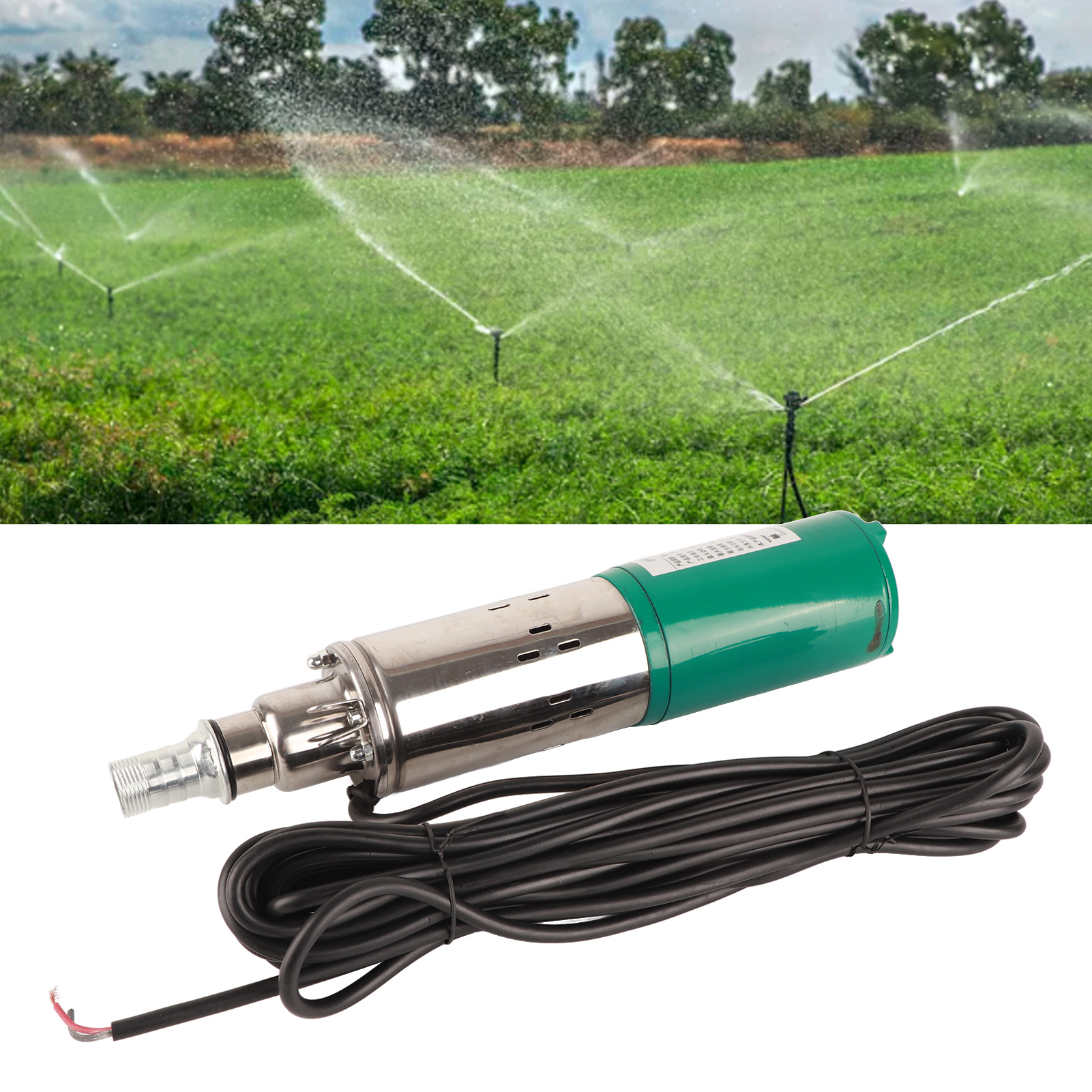 3sydc12v/s1.2-30 Tauchpumpe Für Tiefbrunnen, 12 V Dc 220 W Bewässerungspumpe, 30 M Förderhöhe, Vollkupfermotor, Bürstenbehaftete Dc-schraubenpumpe