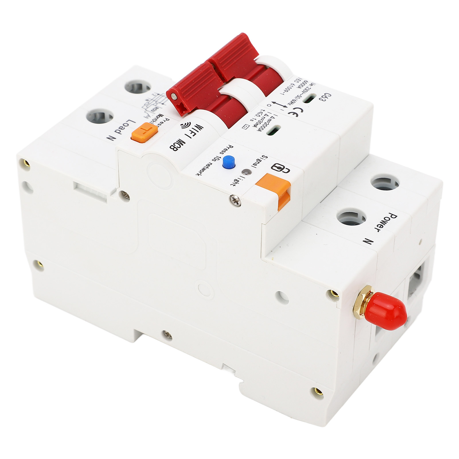 Intelligenter Wifi-leistungsschalter Für Din-schienenmontage, Ac230v, Mit Fernbedienung, 2p/63a, Für Den Einsatz Im Smart Home Über Die Ewelink-app.