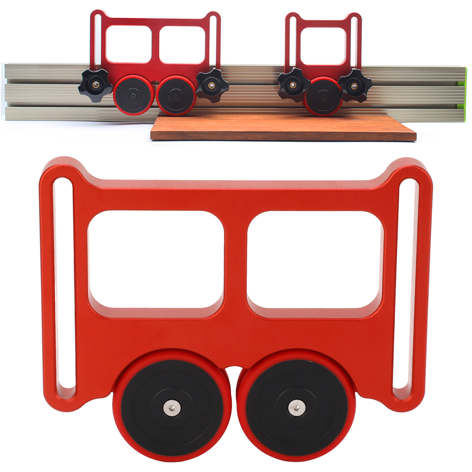 Multifunktionaler Sicherheitsschieber Mit Gleitstück Für Holzsägen, Aus Aluminiumlegierung, Mit Rückschlagschutz.