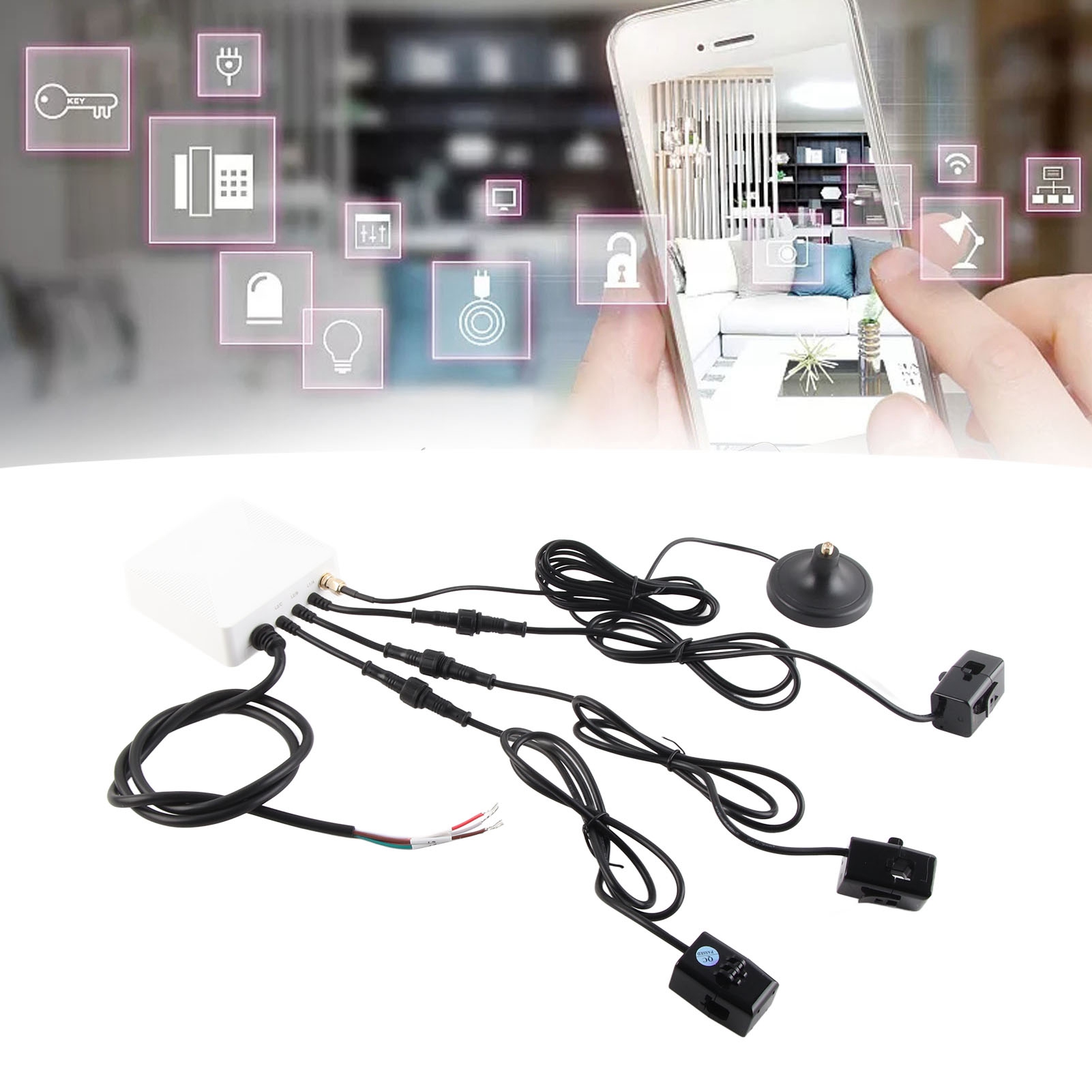 Tuya Wifi Dreiphasen-smartmeter, Intelligenter Energiemonitor Für Das Zuhause Mit Drei 80a-stromkreis-füllstandssensoren, 100240v Echtzeit-leistungsüberwachung/zähler.