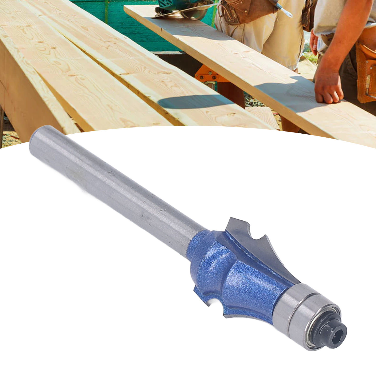 Doppelt Kugelgelagerter Holzfräser, 6,35 Mm (1/4") Schaft, Profiqualität, Silberblaue Schneide, 1/4" X R2
