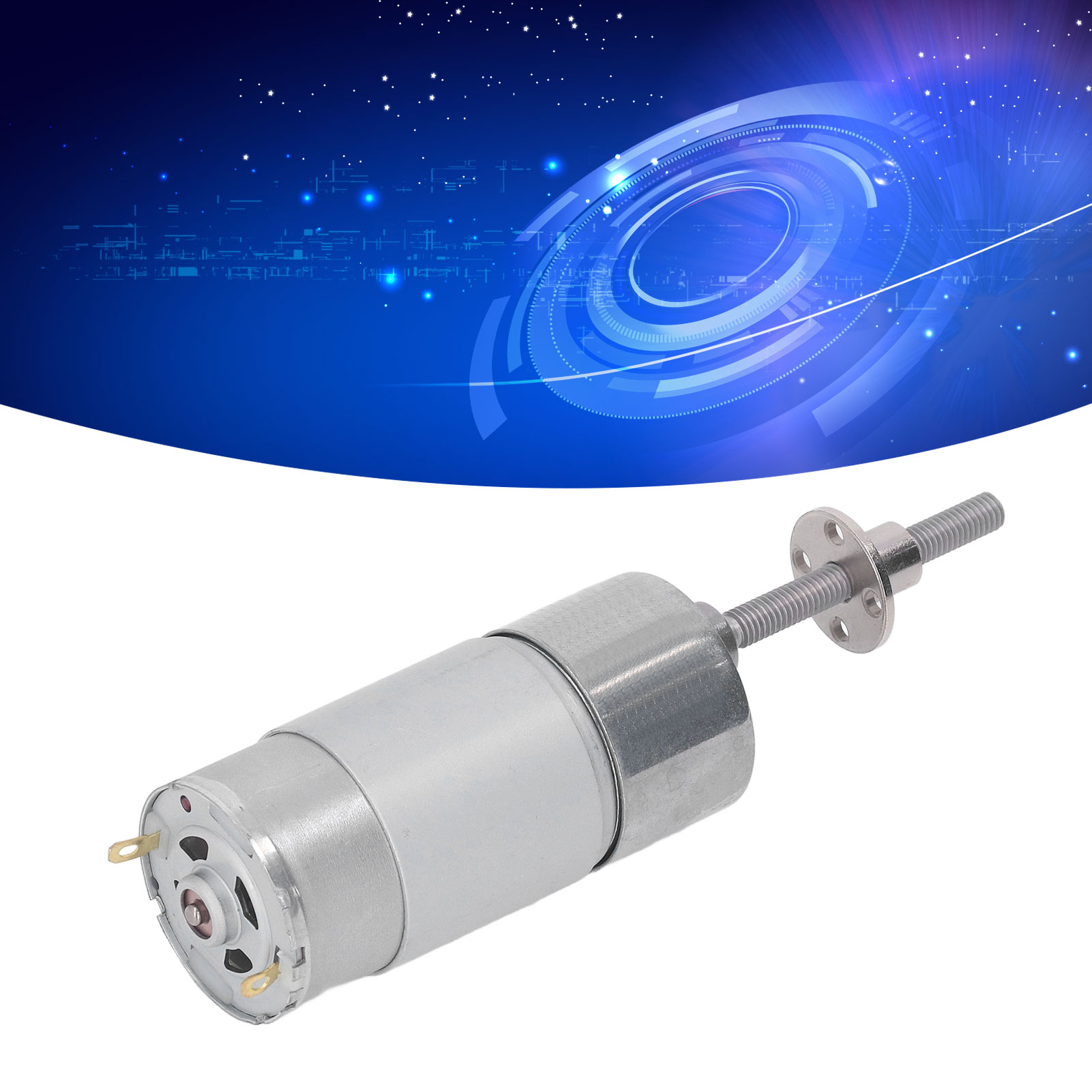 Jgb37-555 Gleichstrom-getriebemotor, 12 V Dc, M6 X 50 Mm Wellengewinde, Mit Flansch, 45 U/min