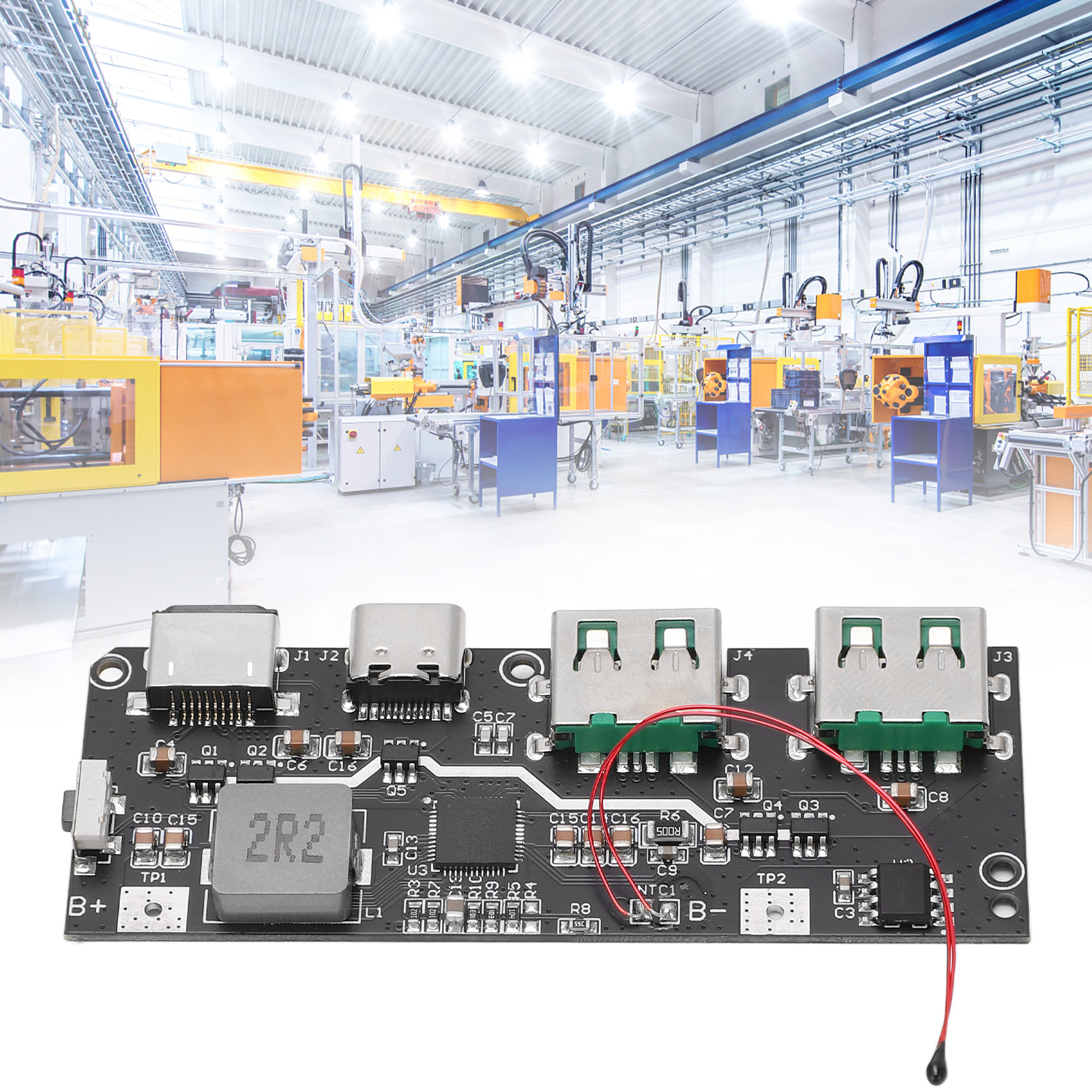5v 4,5a 22,5w Usb Micro/type-c Externer Akku Mit Dual-led Und 18650 Schnelllademodul.
