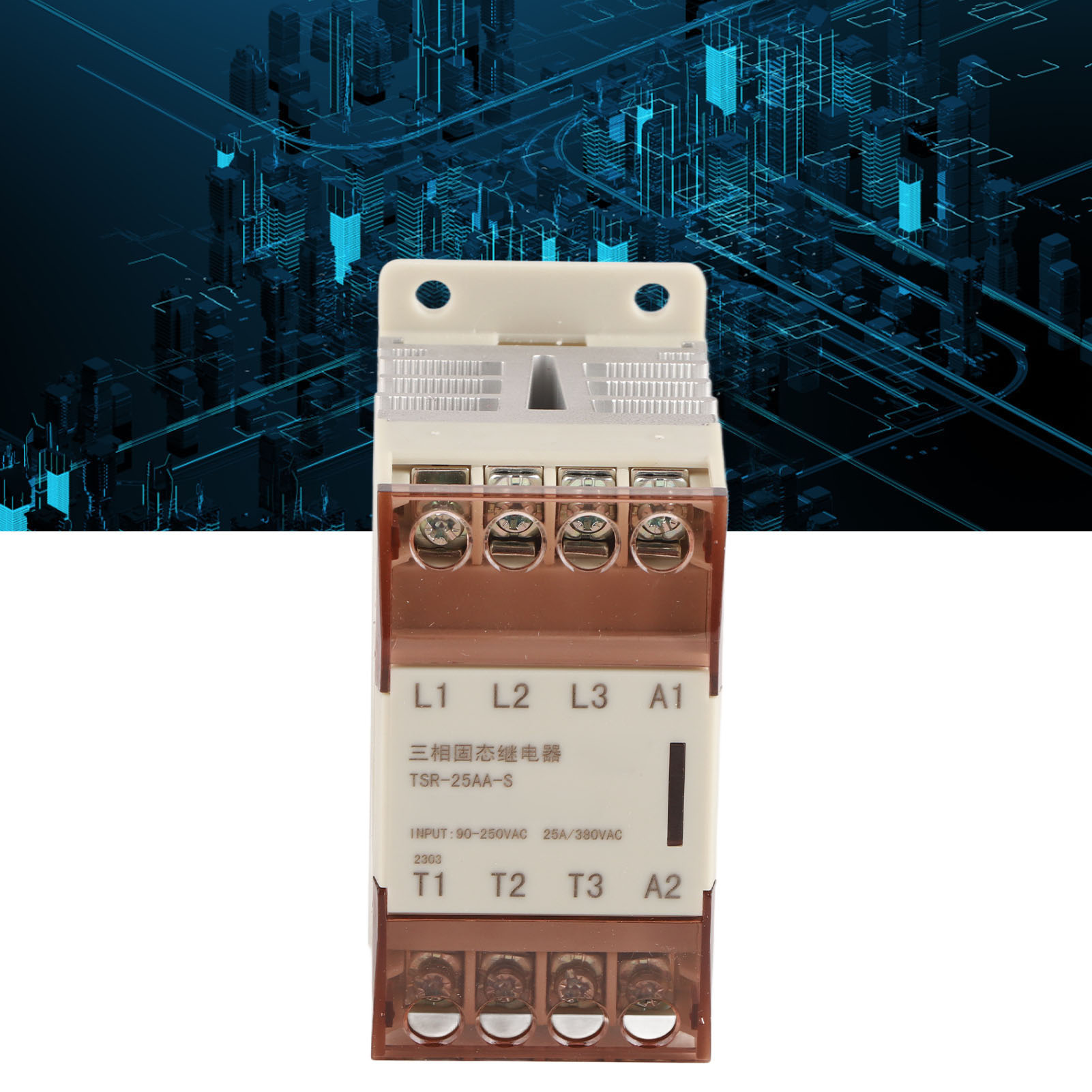 Kleines Dreiphasiges Halbleiterrelais, Steuerspannung 90–250 V Ac, Lastspannung 24–380 V, Actsr-25aa-s