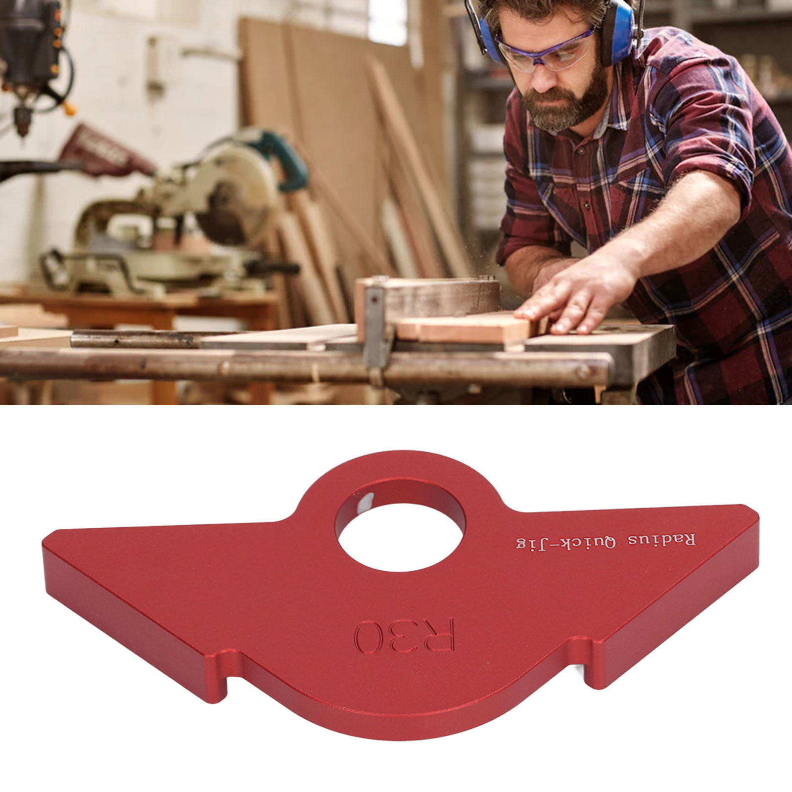 Spannvorrichtung Für Holzfräser Mit Radius R30, Positionierplatte Für Halbrunde Ecken Von Holzfräsern, Bohrvorrichtung Für Holzfräser Mit Abgerundeten Ecken Aus Aluminiumlegierung