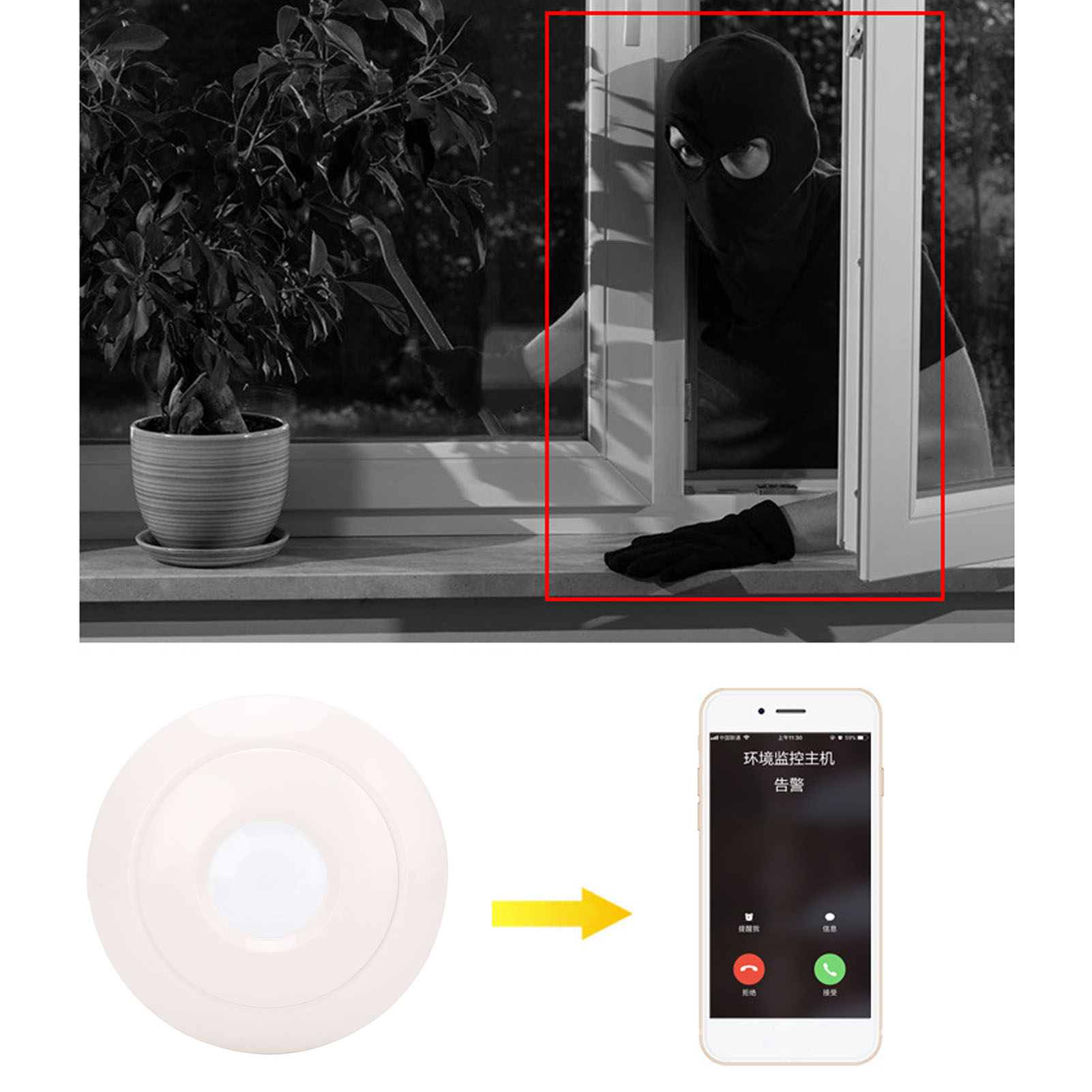 Dc1030v Infrarot-bewegungsmelder Für Personen, 360°-infrarotsensor, Deckenmontierte Einbruchmeldeanlage Für Den Innenbereich, Rs485-signalausgang.