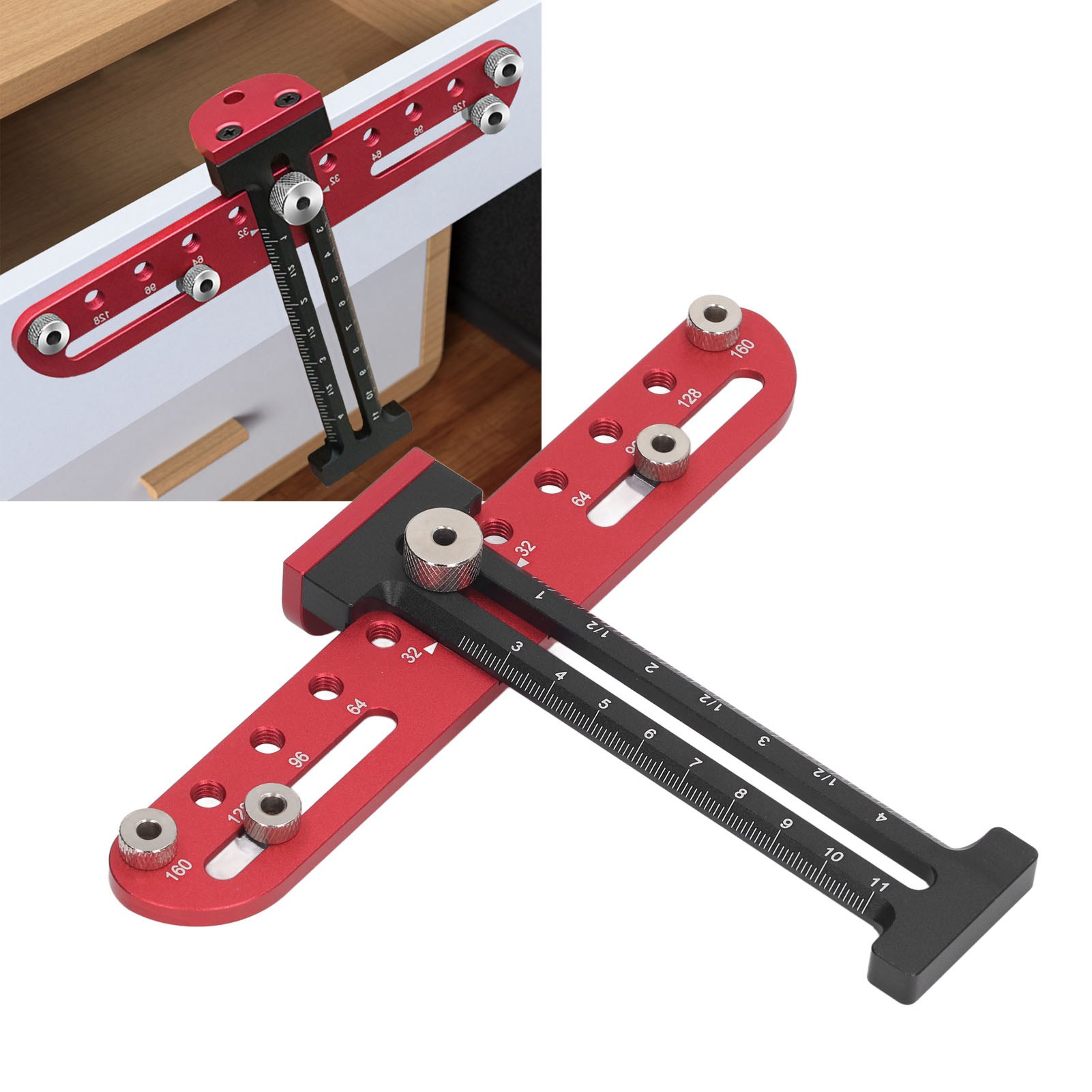 Hilfswerkzeug Zur Montage Von Schubladen- Und Türgriffen Aus Aluminiumlegierung, Libellen-positionier- Und Bohrer Für Die Holzbearbeitung
