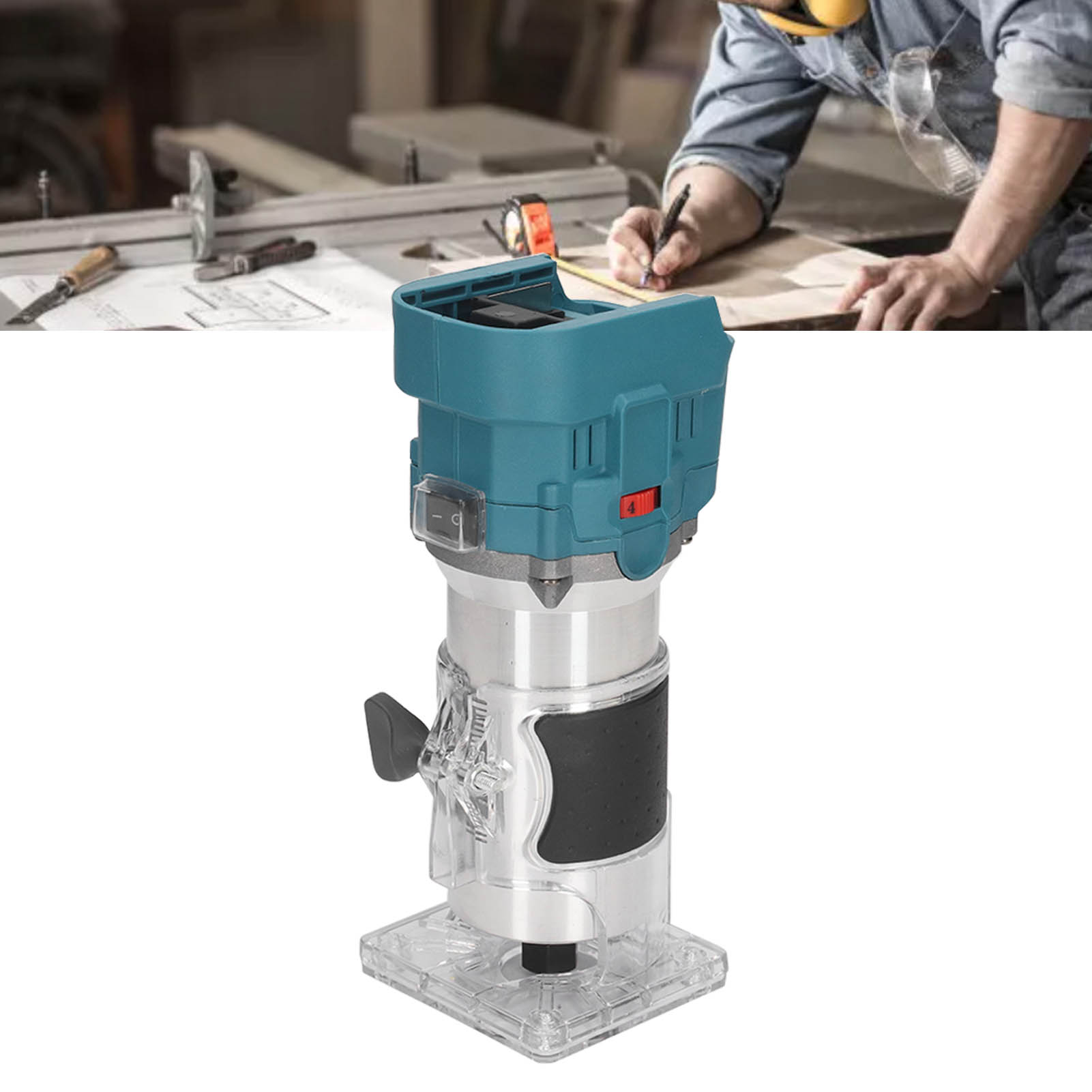 Dieser Kompakte, Kabellose Und Bürstenlose Holztrimmer Mit Festem Sockel Ist Mit Makita 18v Lithium-ionen-akkus Kompatibel.