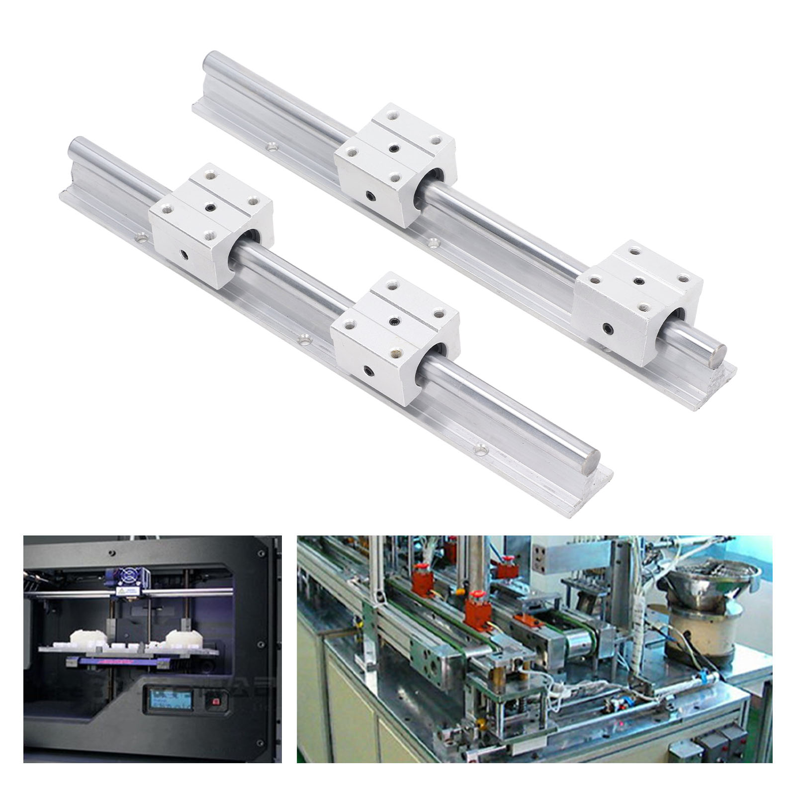 Satz Mit 6 Sbr12-300 Rundschienen, Sbr12 Führungsschienen, Sbr12uu Schlittenkombination